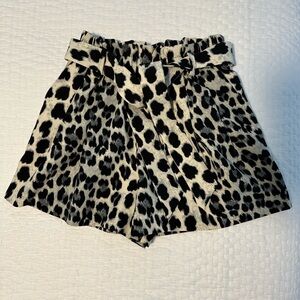 Zara Leopard Print High-Waisted Shorts